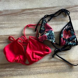 Set of bikini tops size large never worn, no tags